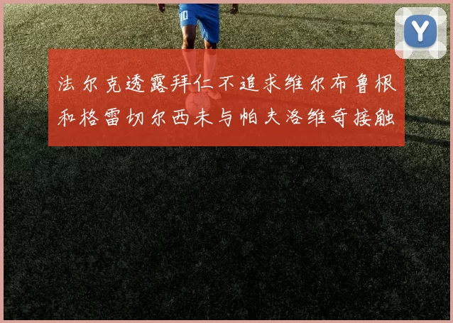 法尔克透露拜仁不追求维尔布鲁根和格雷切尔西未与帕夫洛维奇接触